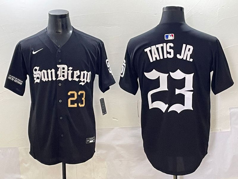 Men 2025 San Diego Padres #23 Tatis jr Black Five generations Joint Name Nike MLB Jersey style 5->san diego padres->MLB Jersey